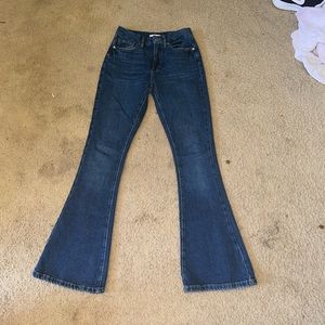Forever 21 bell bottom curved jeans